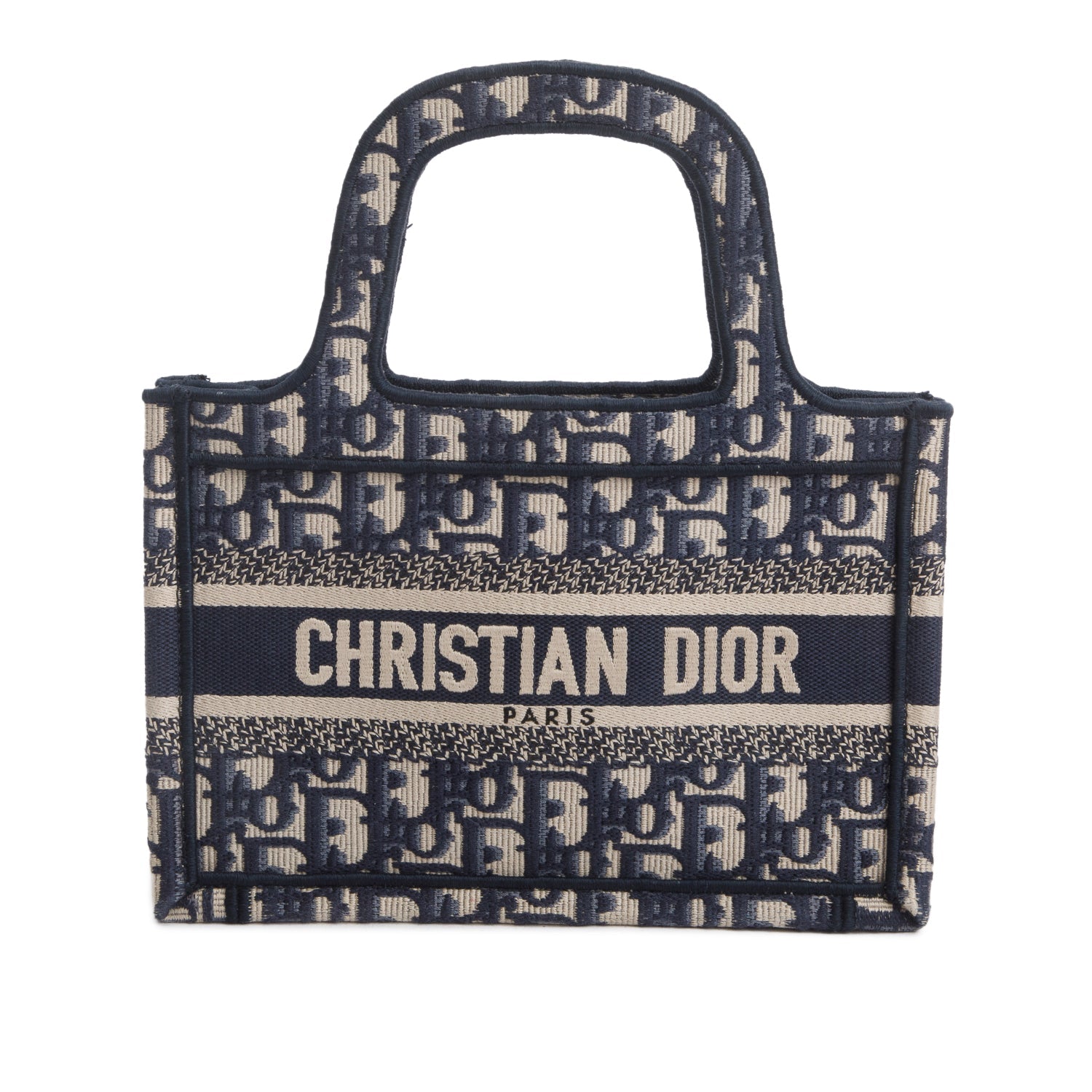 Christian Dior 2021 Blue Canvas Oblique Mini Book Tote