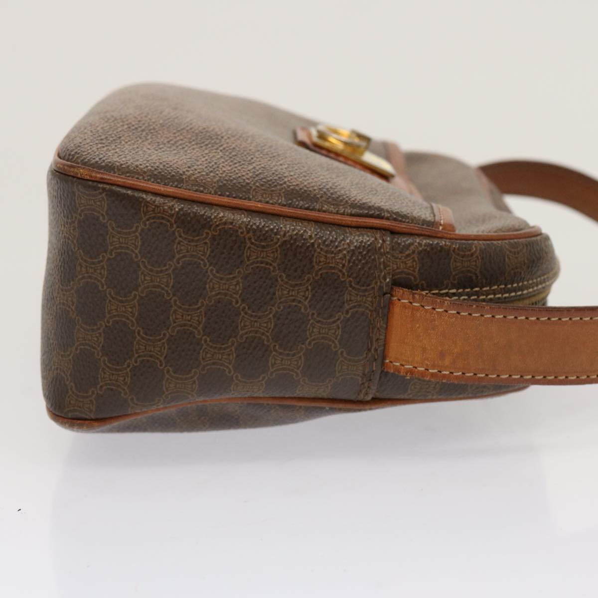 Luxury CELINE Macadam Canvas Shoulder Bag PVC Brown 70317