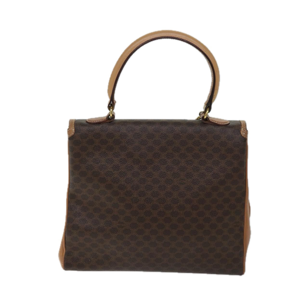 Luxury CELINE Macadam Canvas Hand Bag PVC Brown 71007