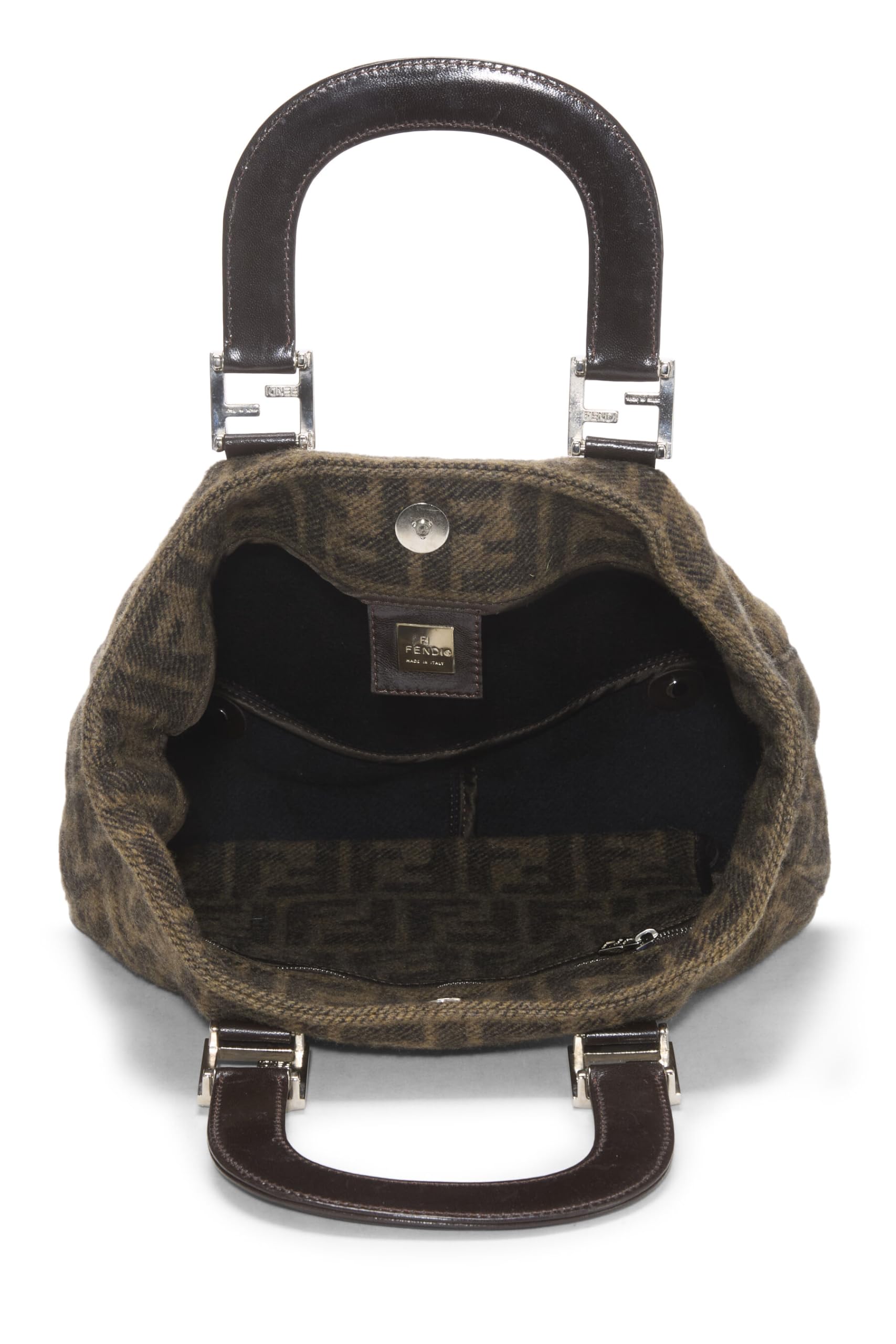 Fendi, Brown Zucca Wool Handbag, Brown