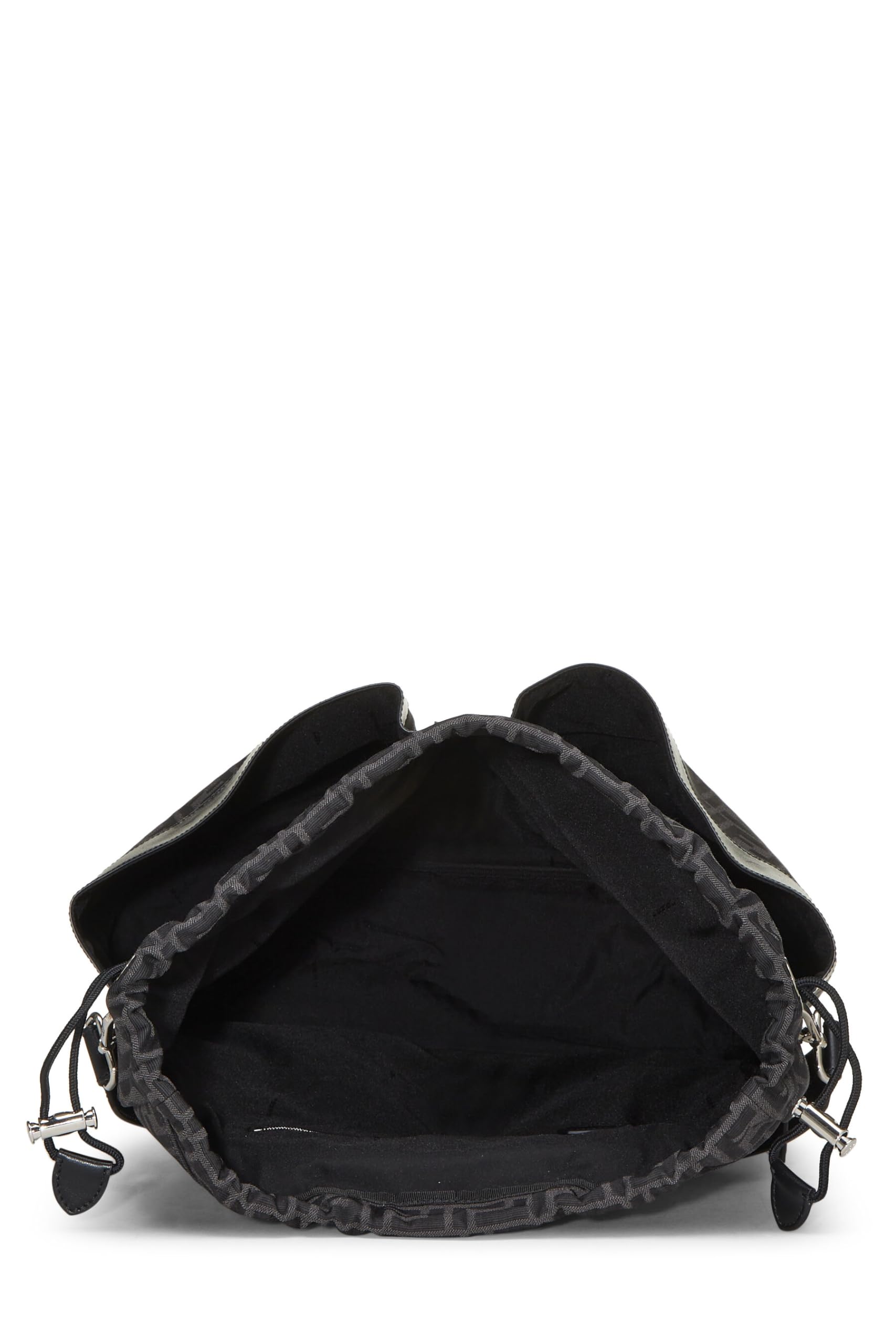 Fendi, Black Zucca Double Pocket Backpack, Black