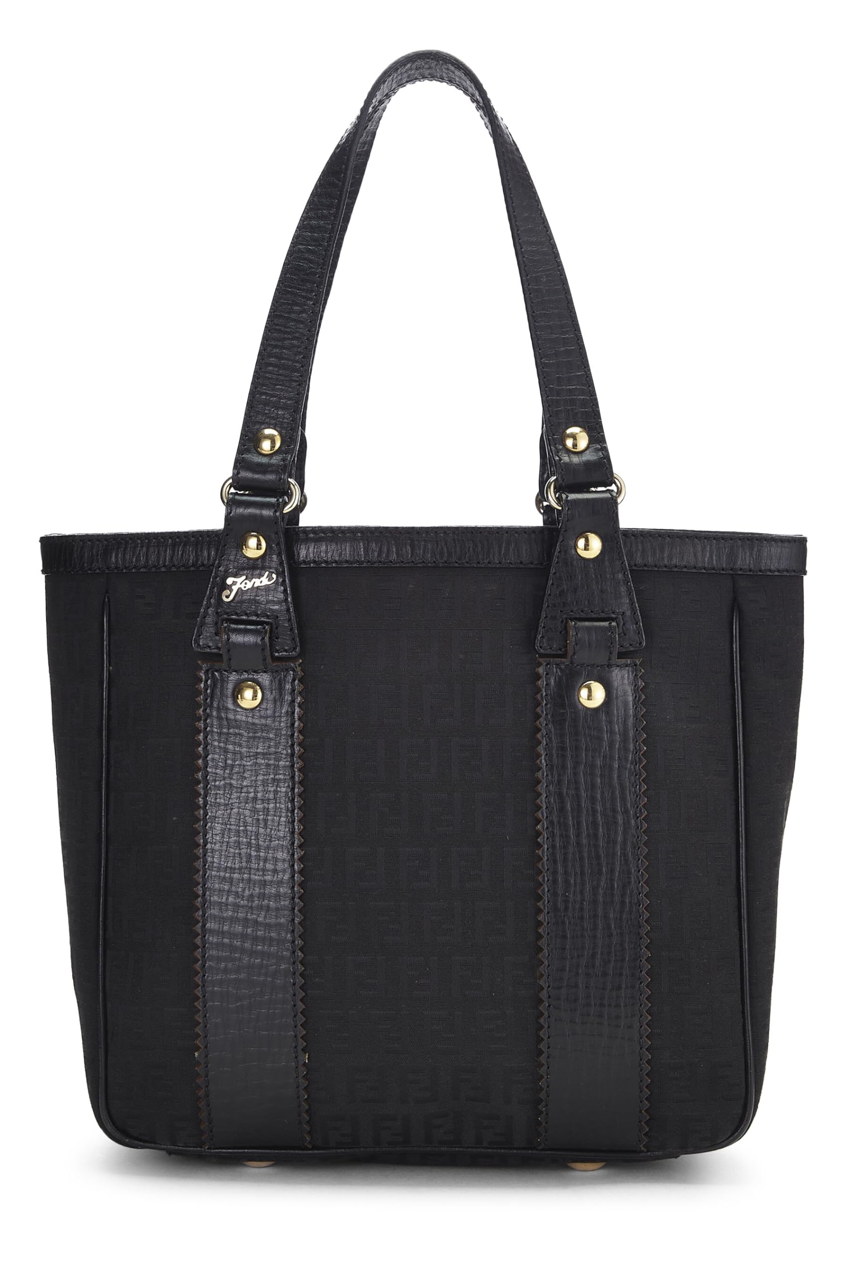 Fendi, Black Zucchino Canvas Tote Small, Black