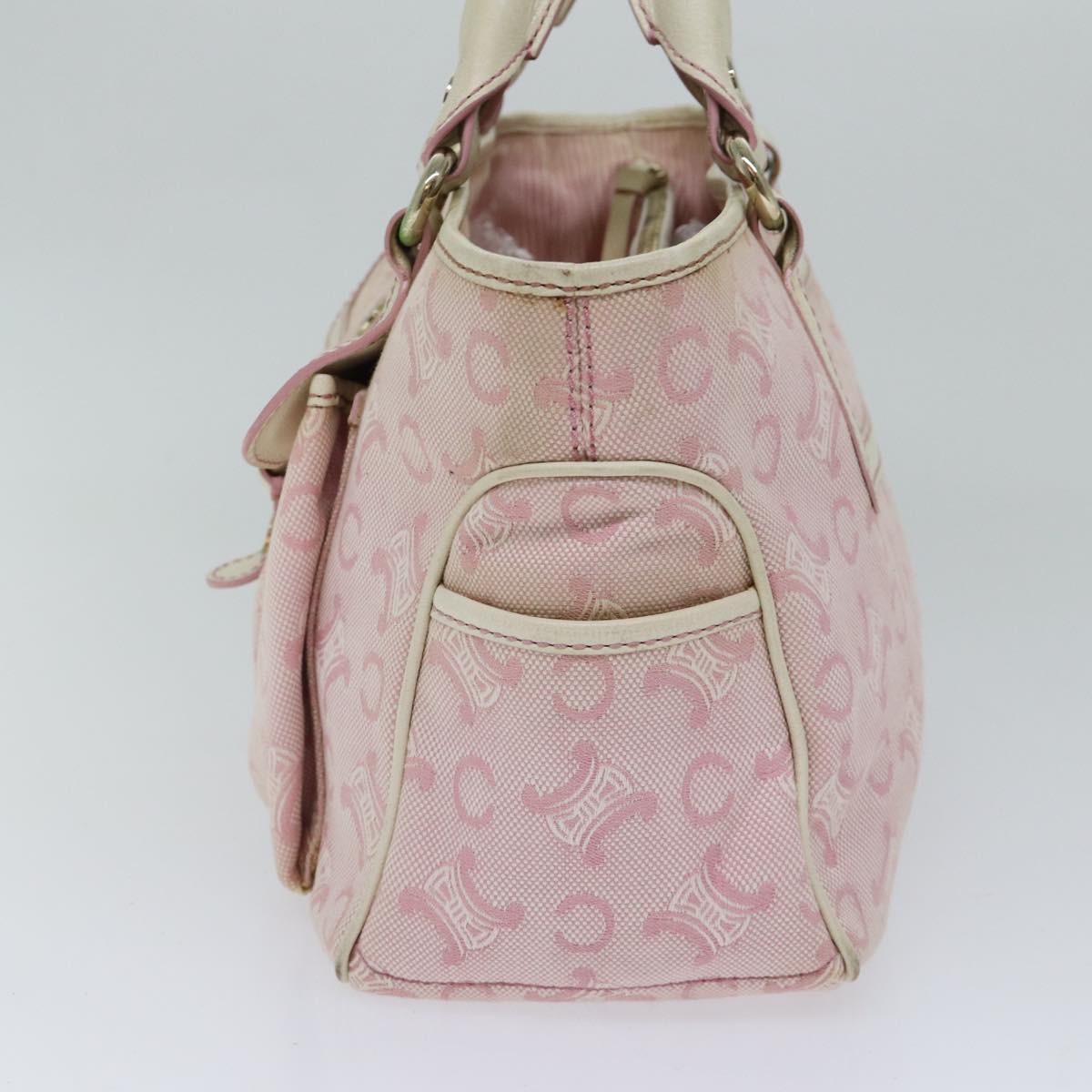 Luxury CELINE C Macadam Canvas Hand Bag Pink 71536