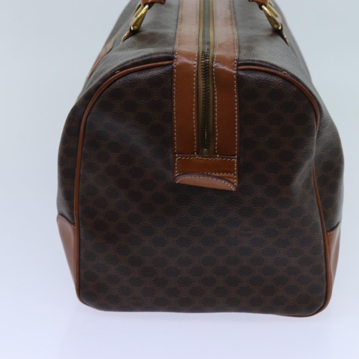 Luxury CELINE Macadam Canvas Boston Bag PVC Brown 71547