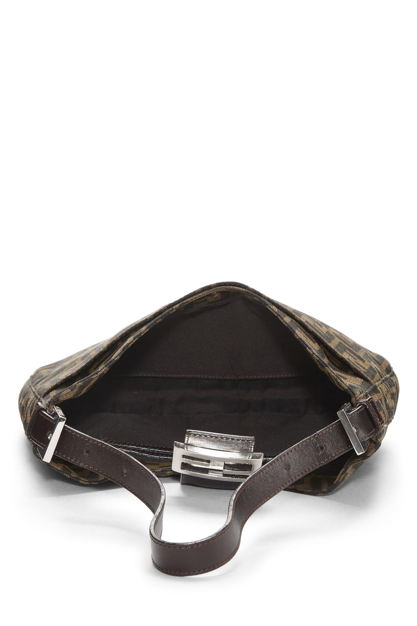 Fendi, Brown Zucca Canvas Shoulder Bag, Brown