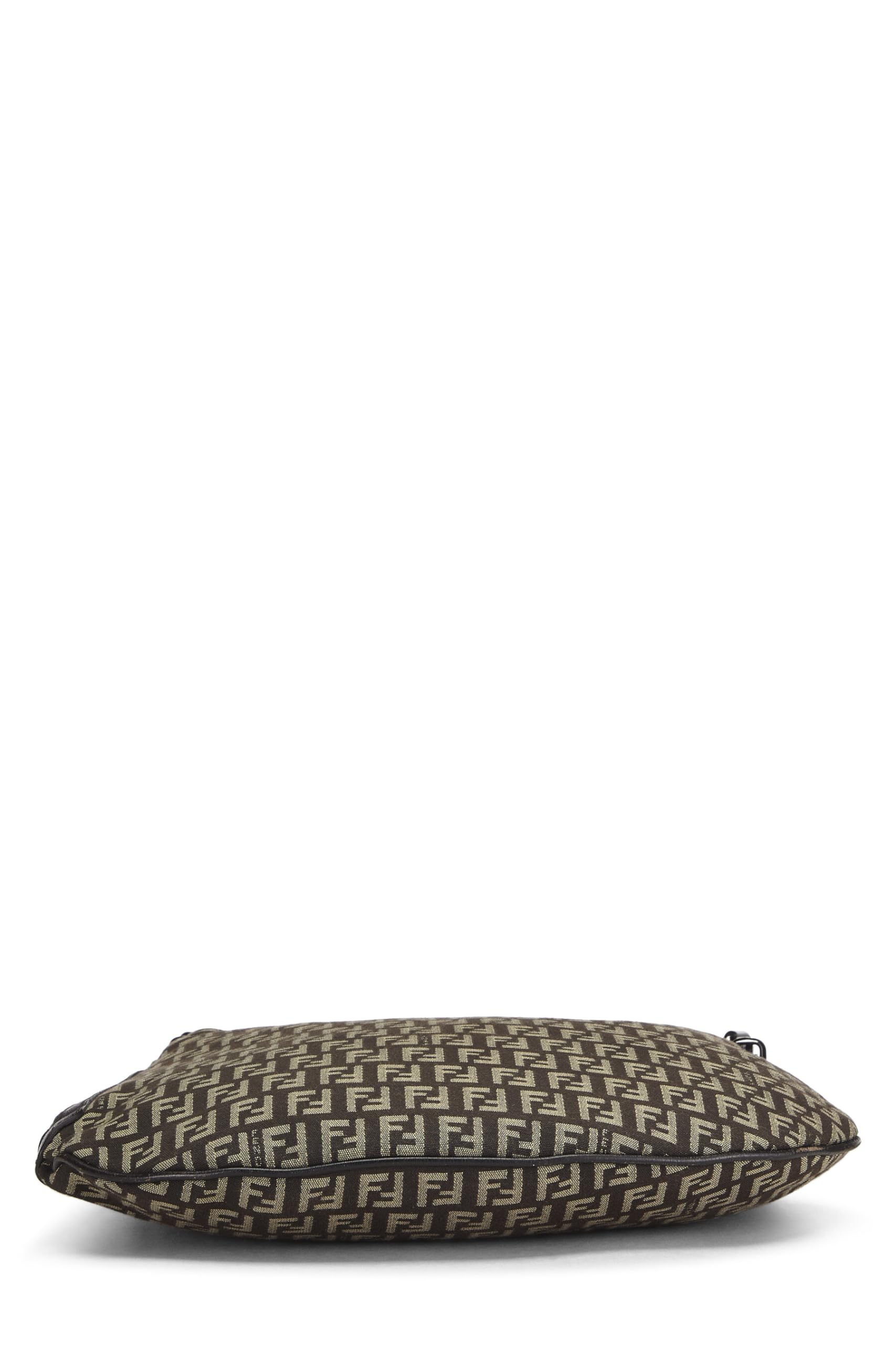 Fendi, Brown Zucchino Canvas Oyster Bag, Brown