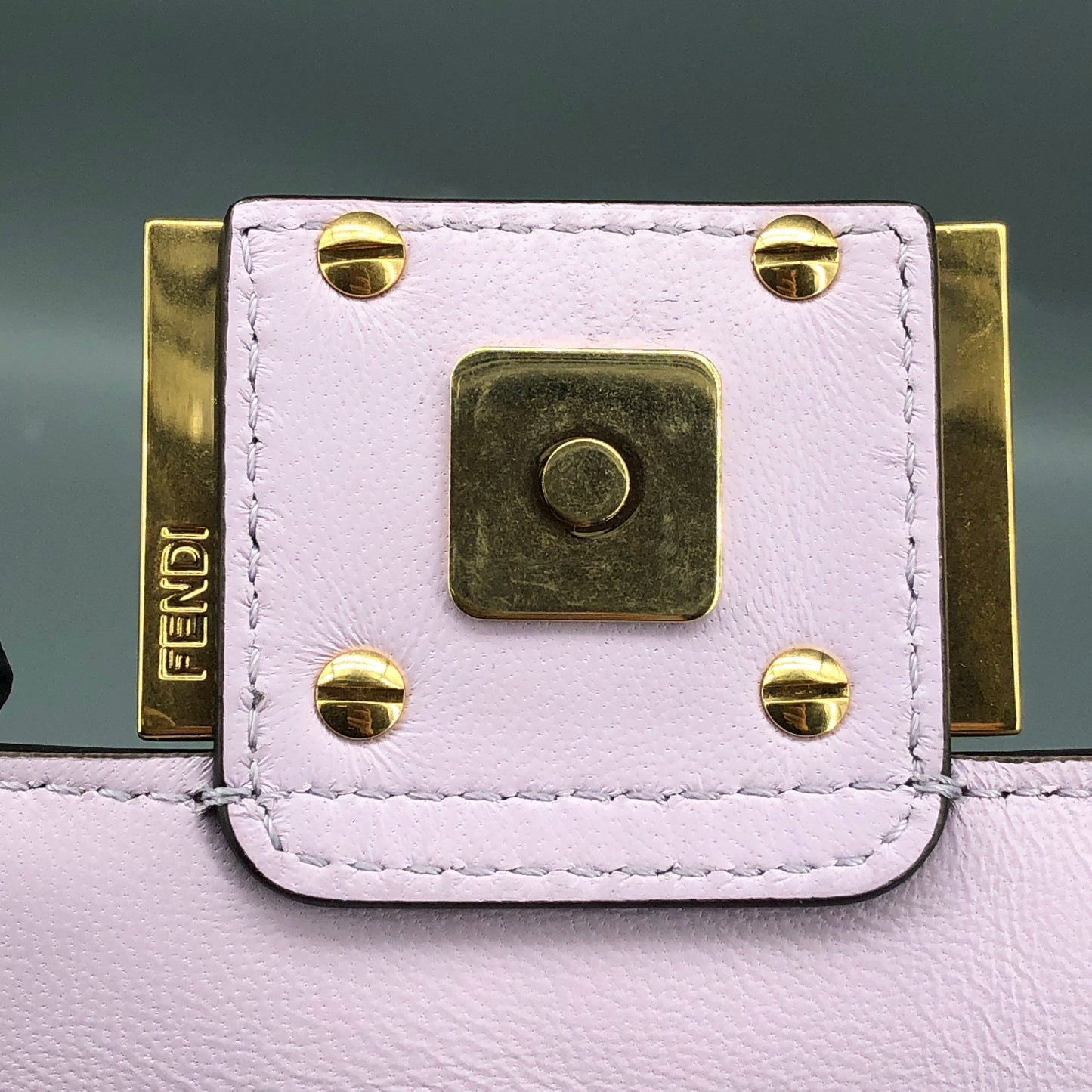 Fendi Light Purple FF Embossed Baguette Shoulder Bag