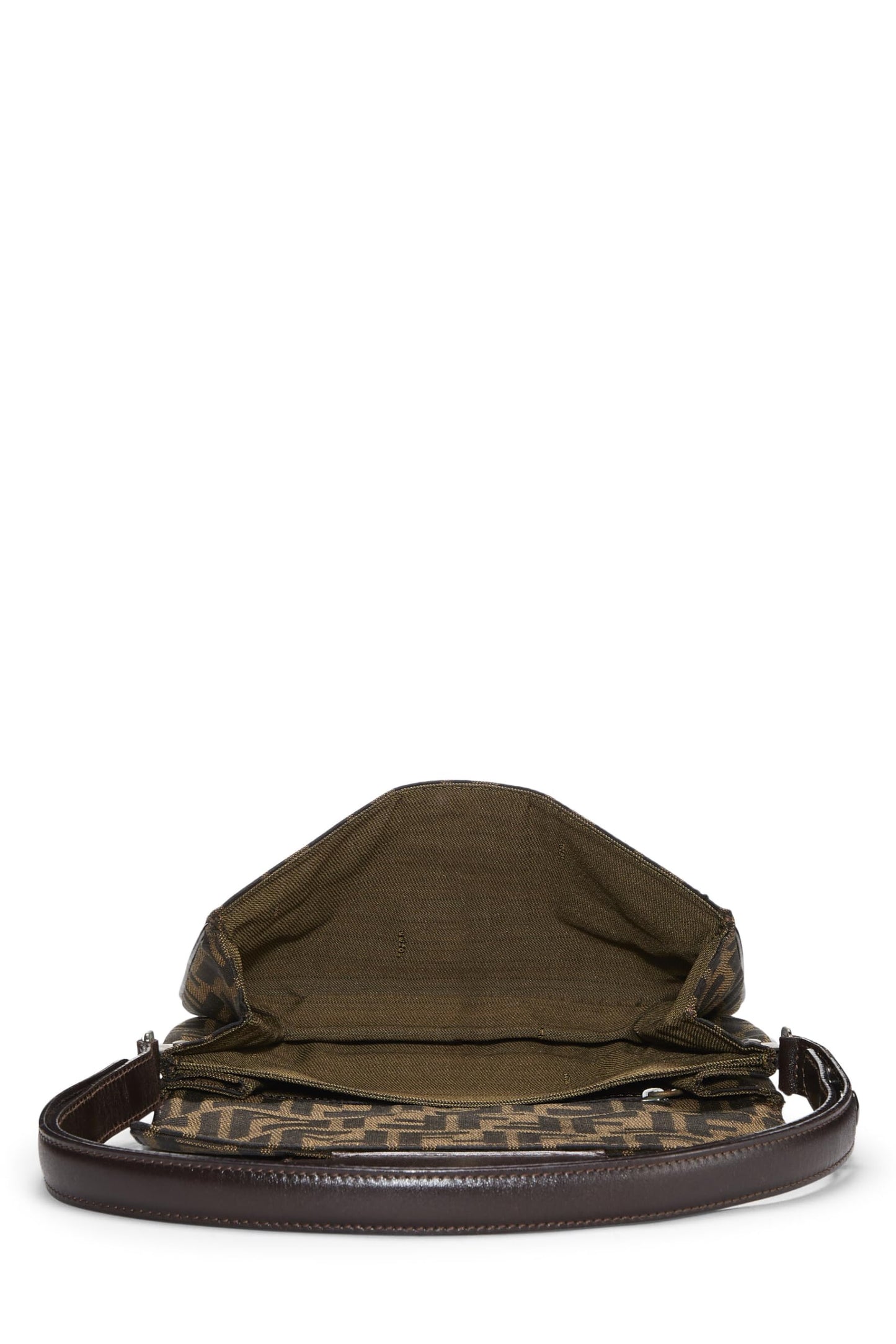 Fendi, Brown Zucca Canvas Shoulder Bag, Brown