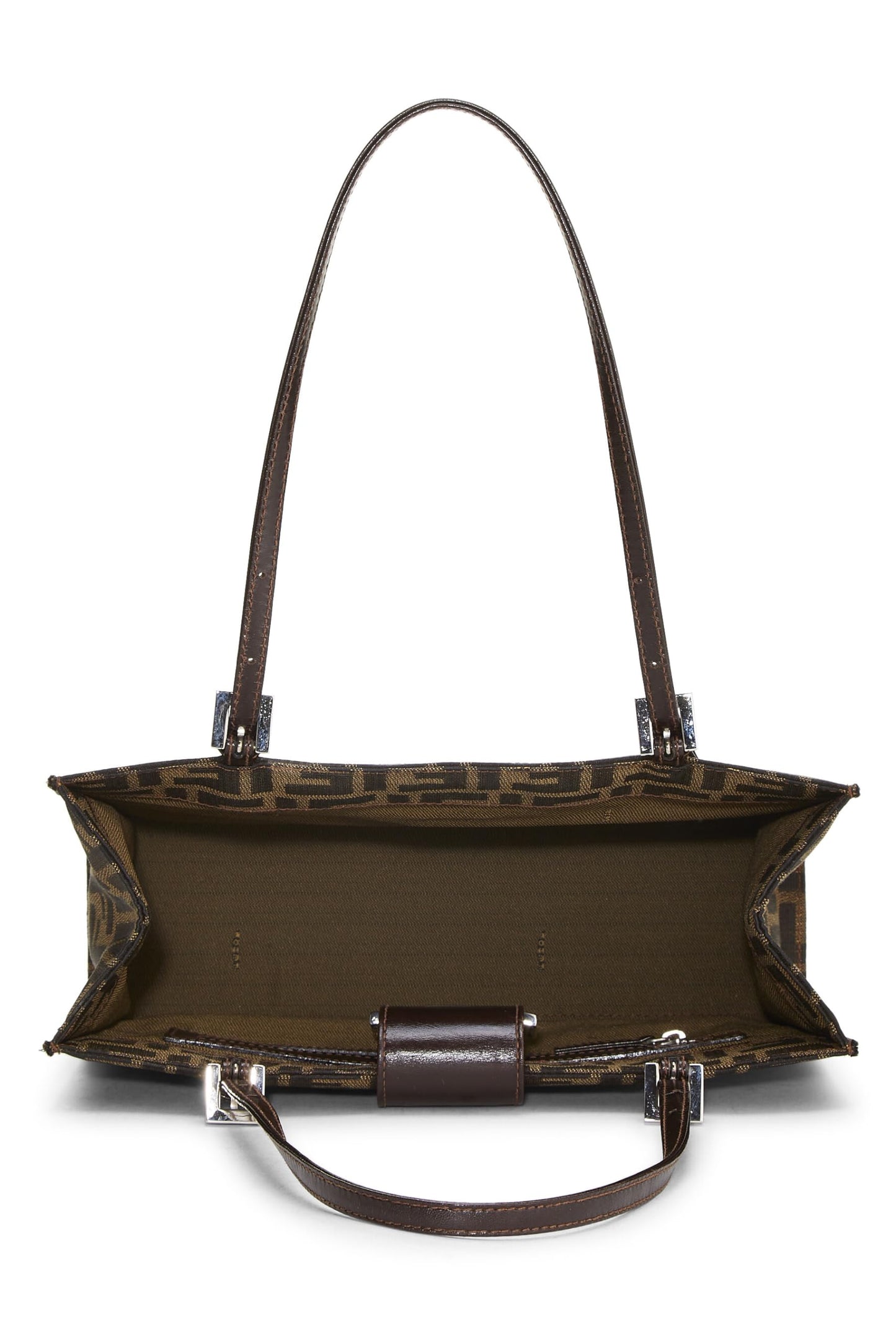 Fendi, Brown Zucca Canvas Shopping Tote Small, Brown