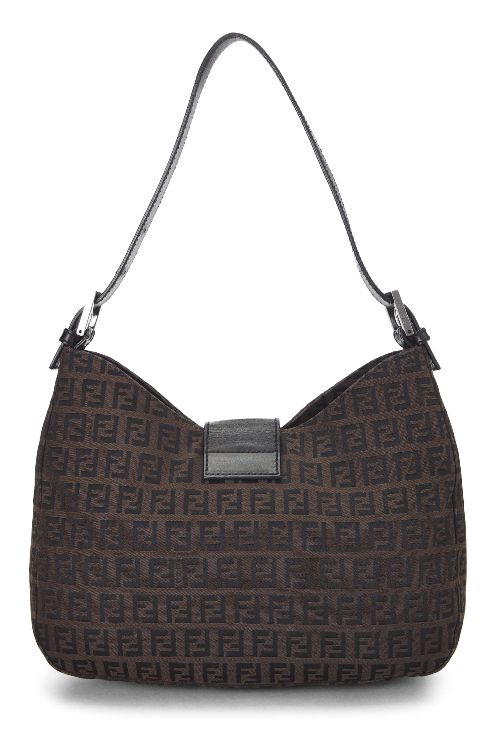 Fendi, Brown Zucchino Canvas Shoulder Bag, Brown