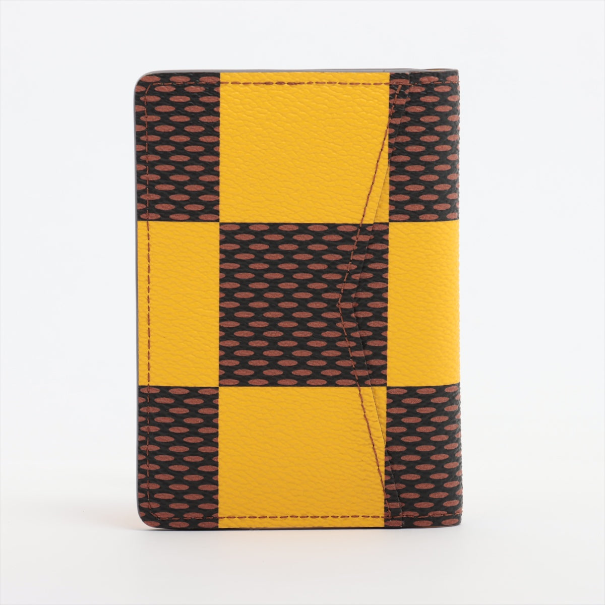 Louis Vuitton Damier Organizer Do Push N40596 Brown x Yellow Card Case