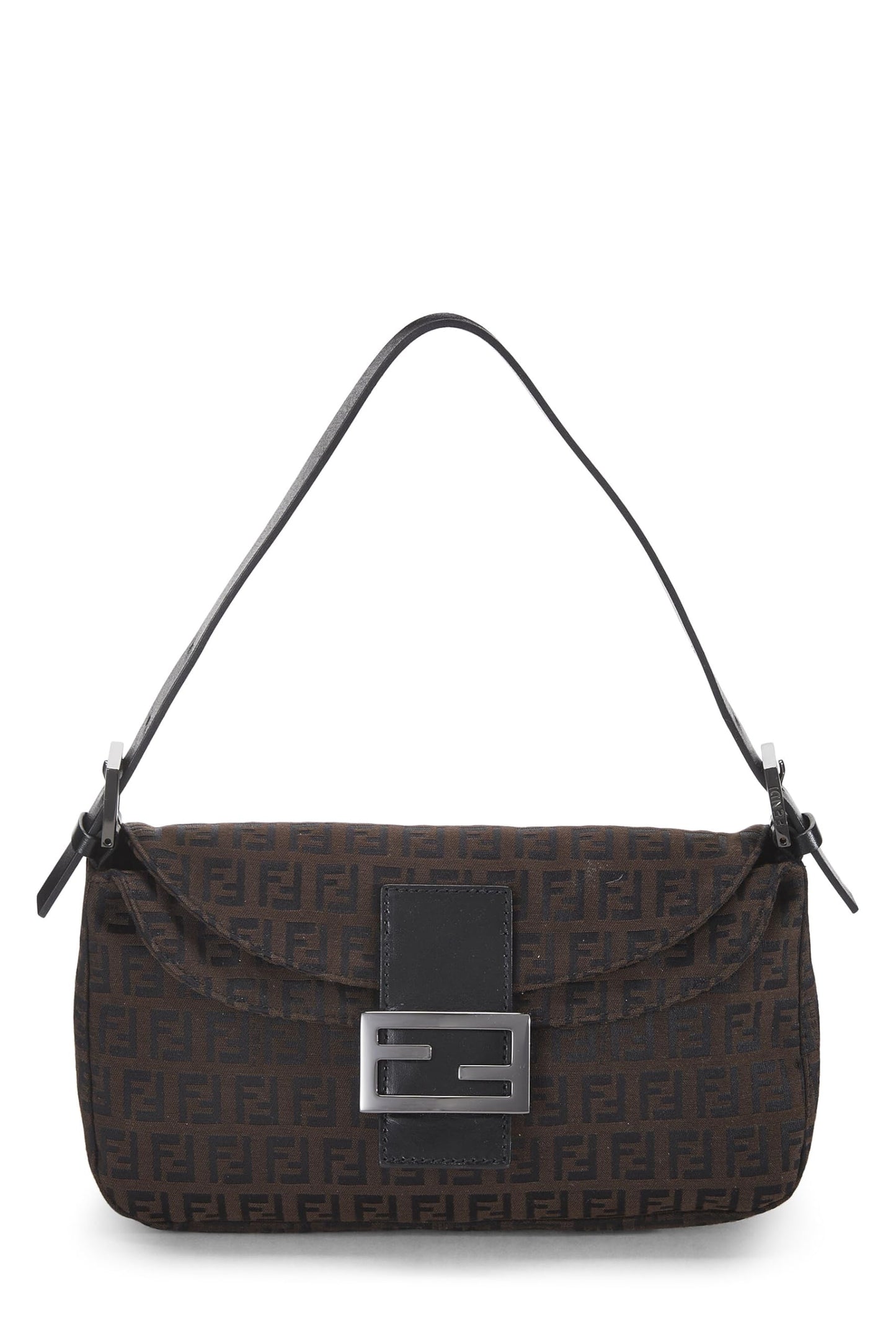 Fendi, Brown Nylon Zucchino Shoulder Bag, Brown