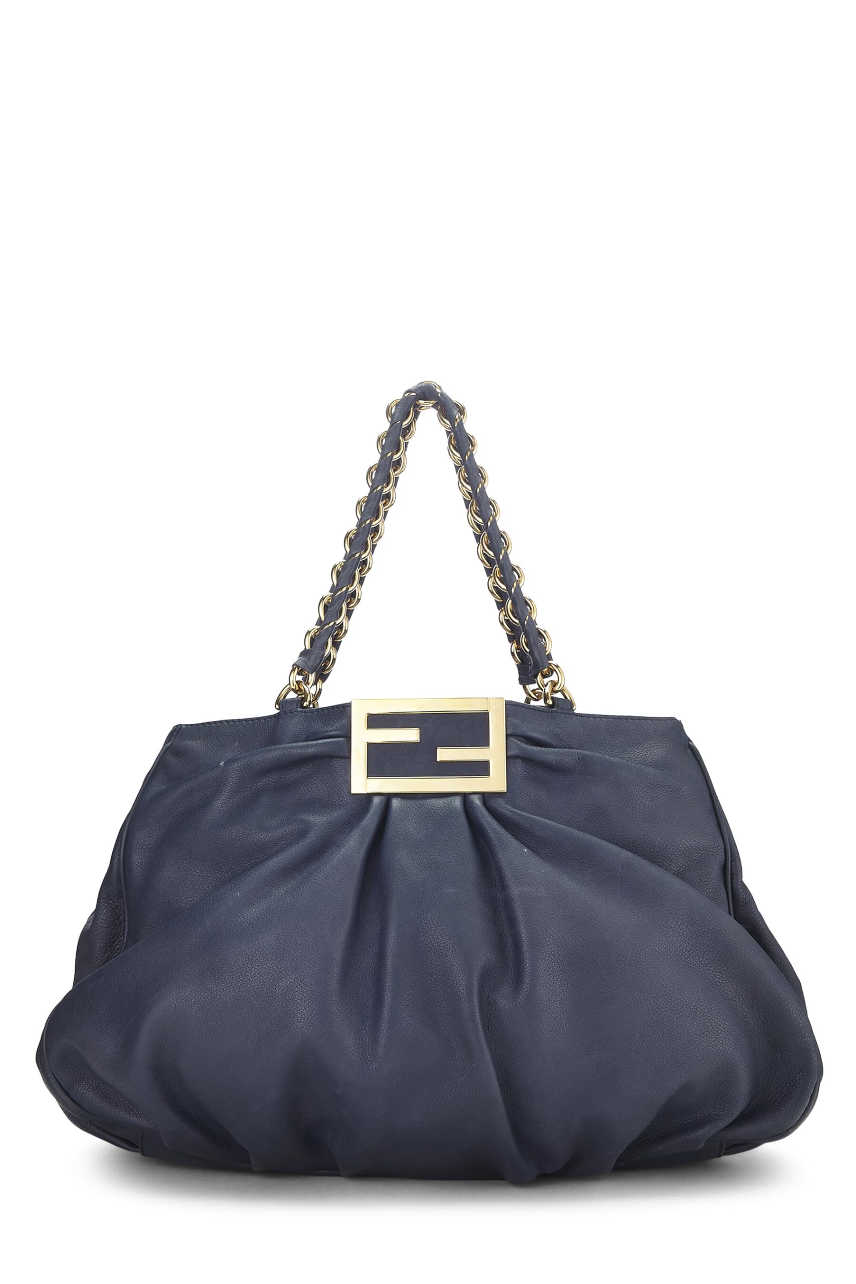 Fendi, Blue Leather Mia Large, Blue