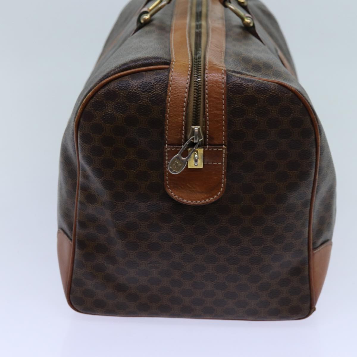 Luxury CELINE Macadam Canvas Boston Bag PVC Brown 72070