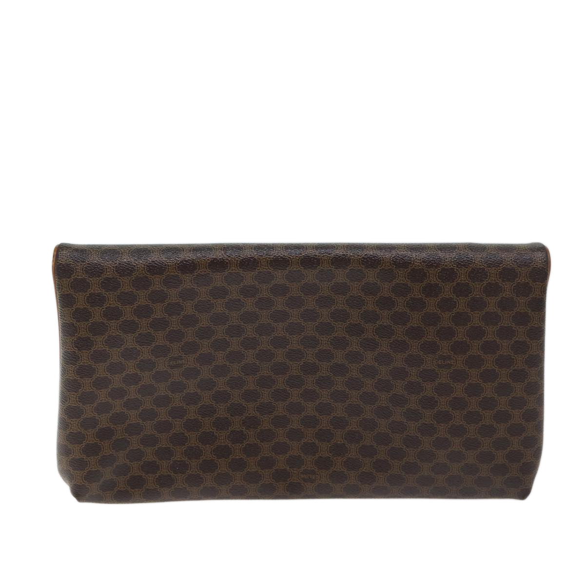 Luxury CELINE Macadam Canvas Clutch Bag PVC Brown 72089