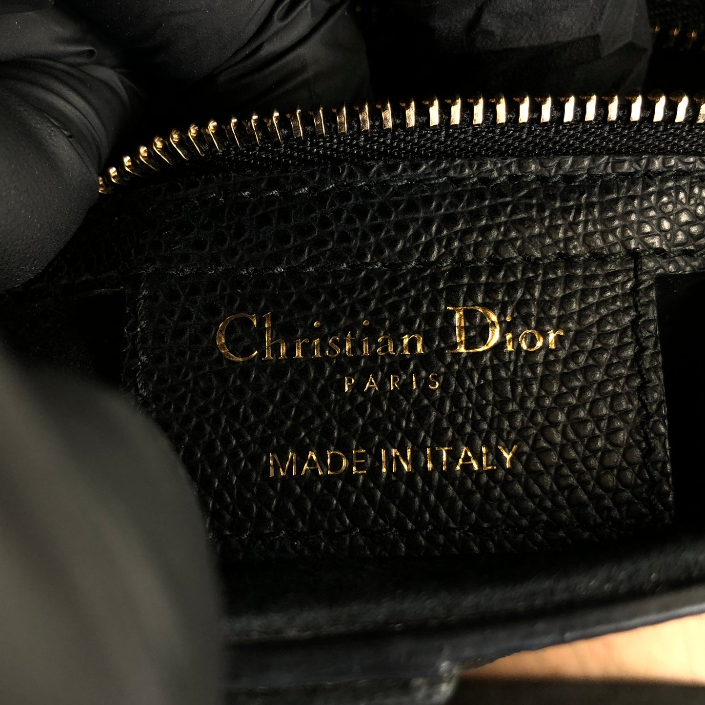 Christian Dior Saddle Medium Grained Calfskin Shoulder Bag Black + Extra Strap