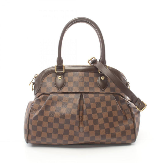 Louis Vuitton Coated Canvas Damier Canvas Leather Handbag