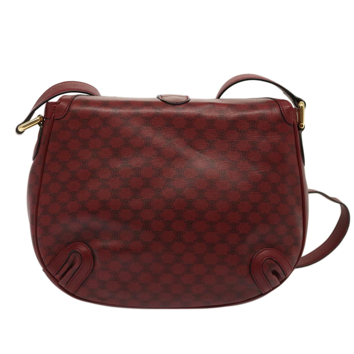 Luxury CELINE Macadam Canvas Shoulder Bag Red 73167