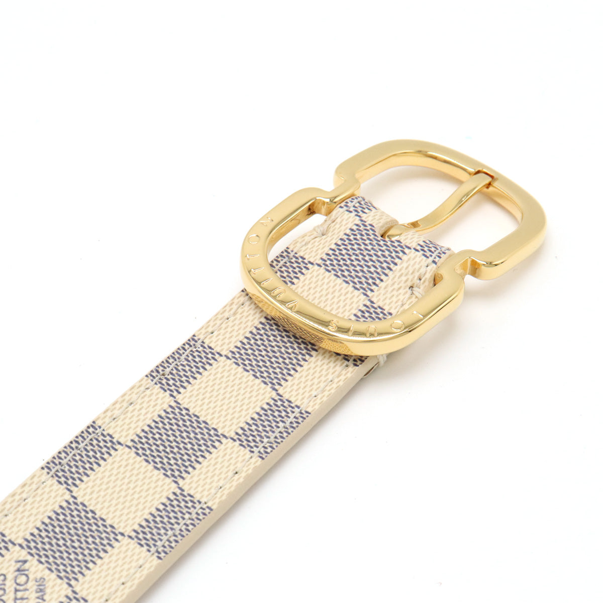 Louis Vuitton Louis Vuitton Damierazole Belt Mini 25MM #85 Gold M9782V
