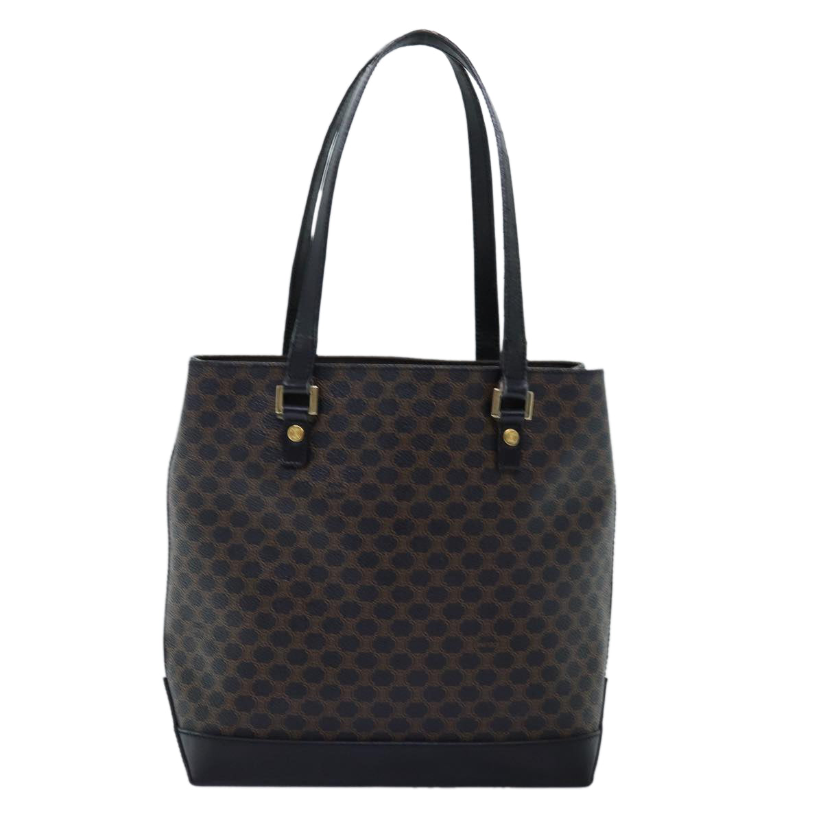 Luxury CELINE Macadam Canvas Hand Bag PVC Black 73589