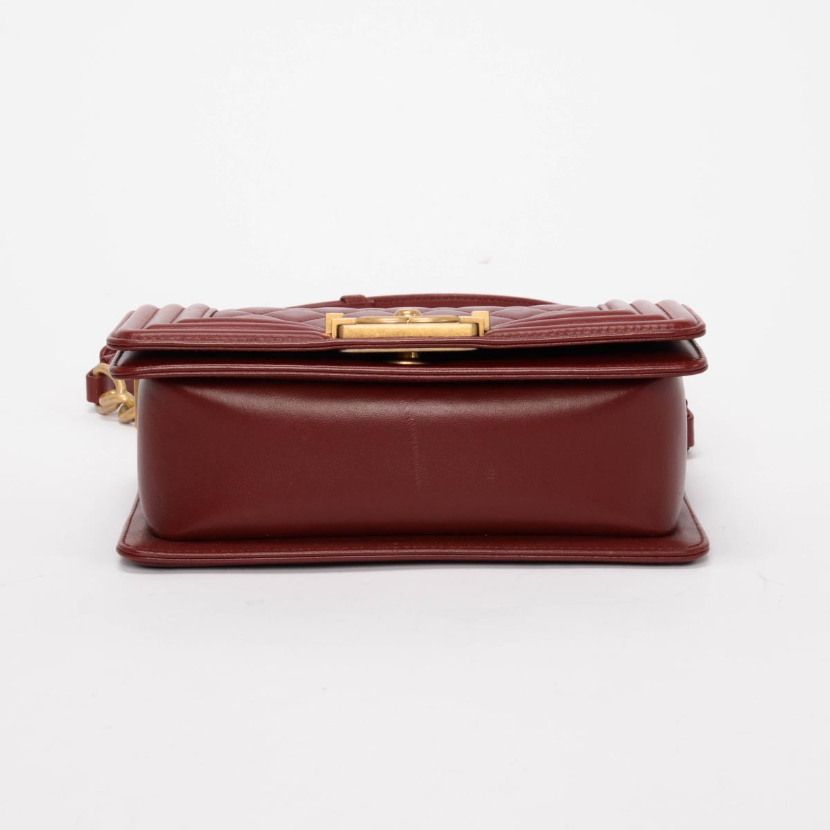 Chanel Burgundy Quilted Lambskin Small Boy Handbag - Rovelle Bags