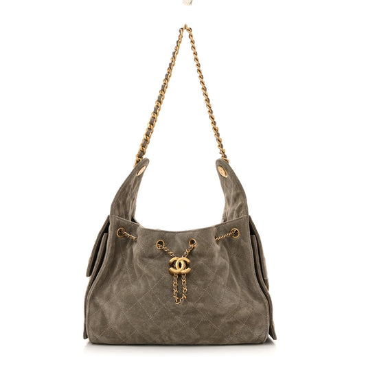 Chanel Suede Quilted Small Chanel 25 Handbag - Rovelle Bags