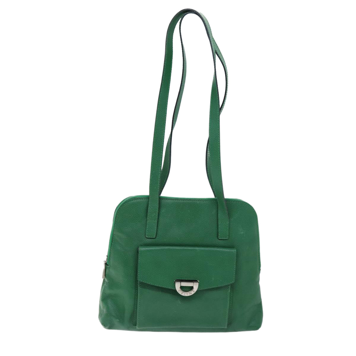Luxury CELINE Shoulder Bag Leather Green 74192