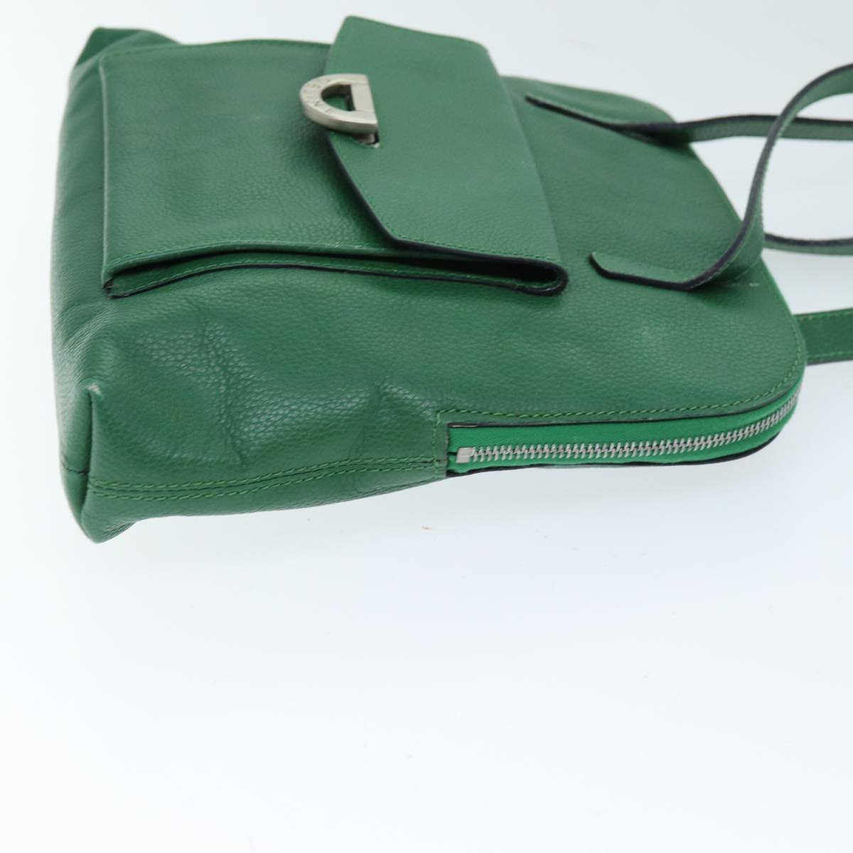 Luxury CELINE Shoulder Bag Leather Green 74192