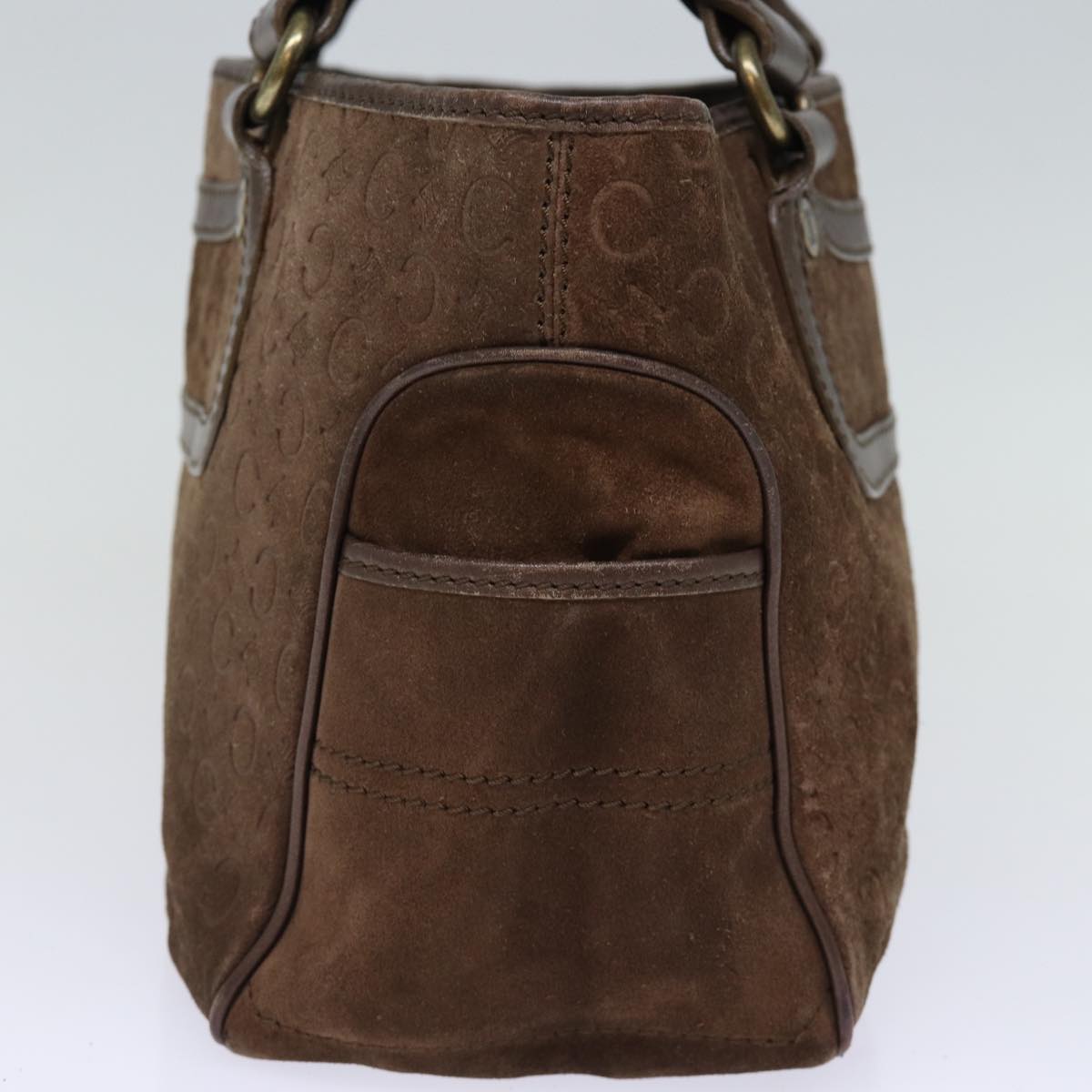 Luxury CELINE C Macadam Canvas Hand Bag Brown 74222