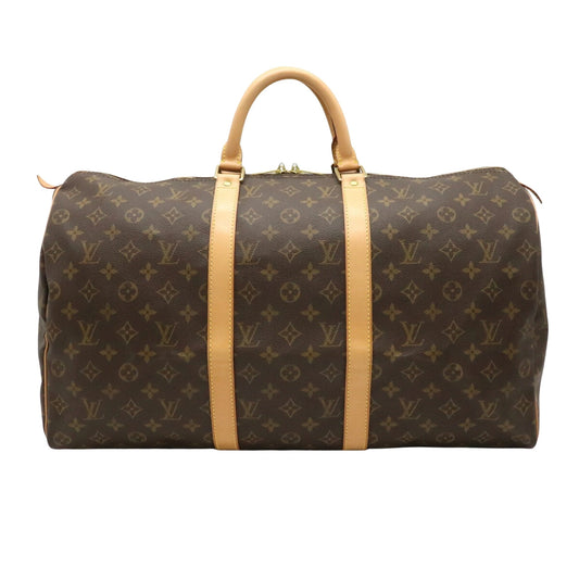 Louis Vuitton Brown Canvas Keepall 50 travel bag