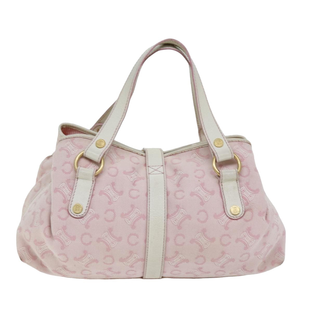 Luxury CELINE C Macadam Canvas Hand Bag Pink 75446