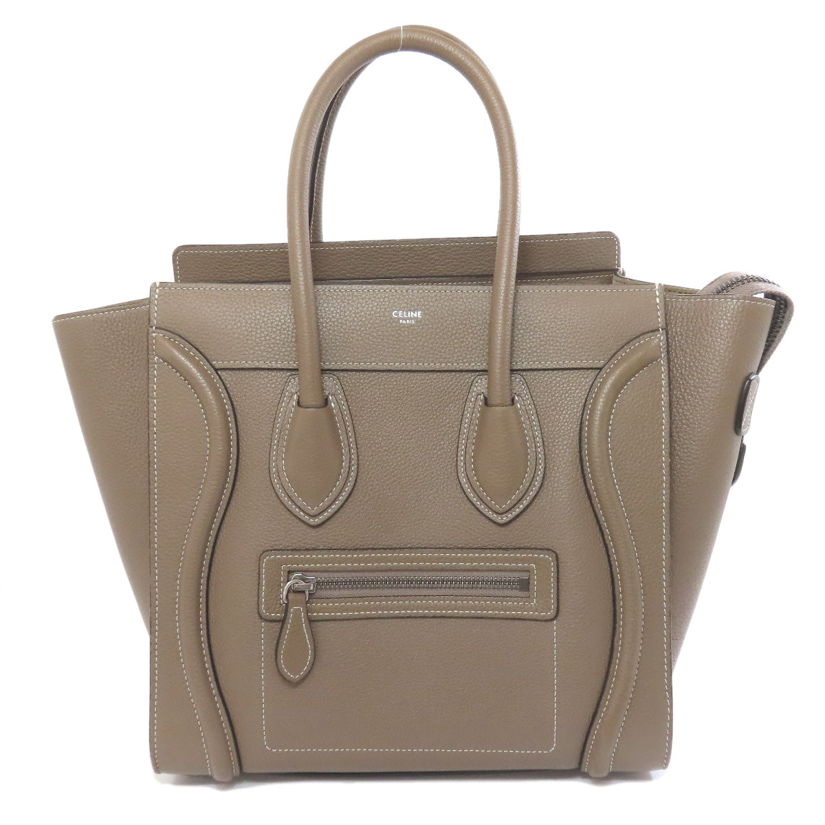 CELINE Tote Bag leather Brown Luggage micro