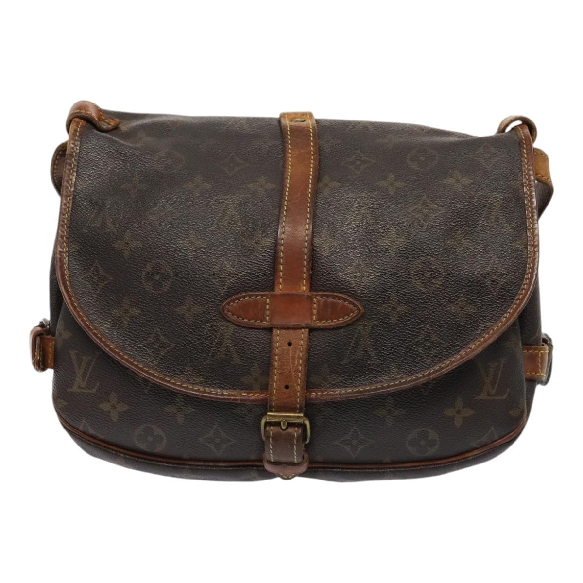 LOUIS VUITTON Monogram Saumur 30 Shoulder Bag M42256 LV Auth 75860
