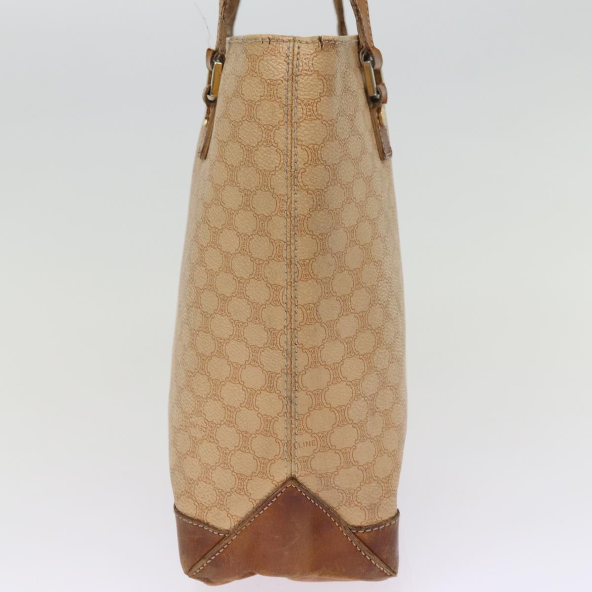 Luxury CELINE Macadam Canvas Hand Bag PVC Beige 76834