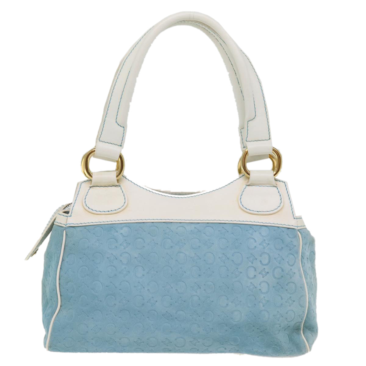 Luxury CELINE C Macadam Canvas Hand Bag Blue 76997