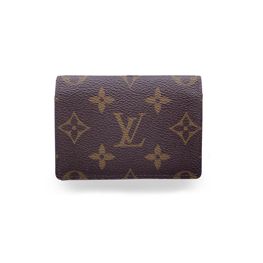 LOUIS VUITTON Monogram Brown Canvas Business Card Holder Wallet