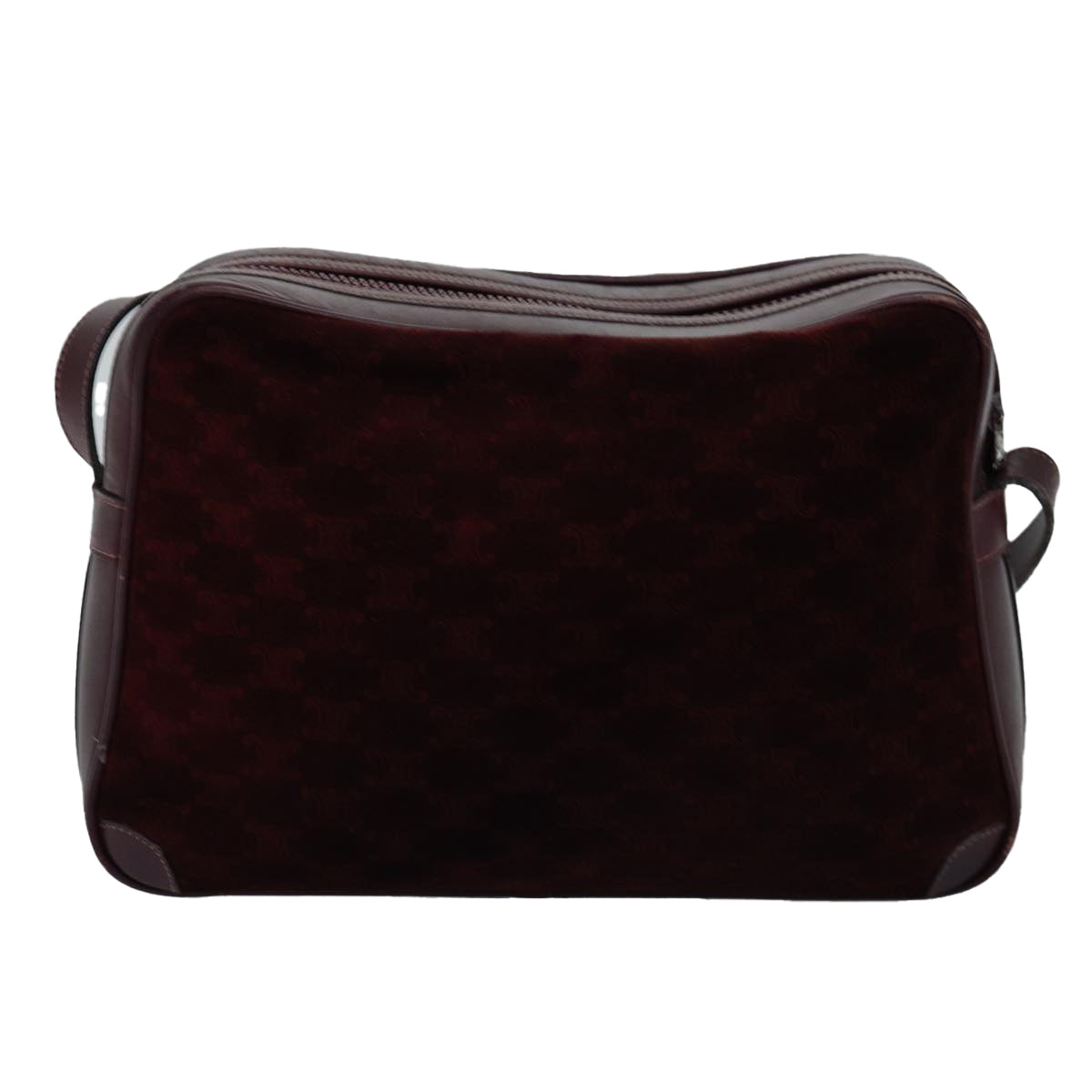 Luxury CELINE Macadam Canvas Shoulder Bag Bordeaux 77323