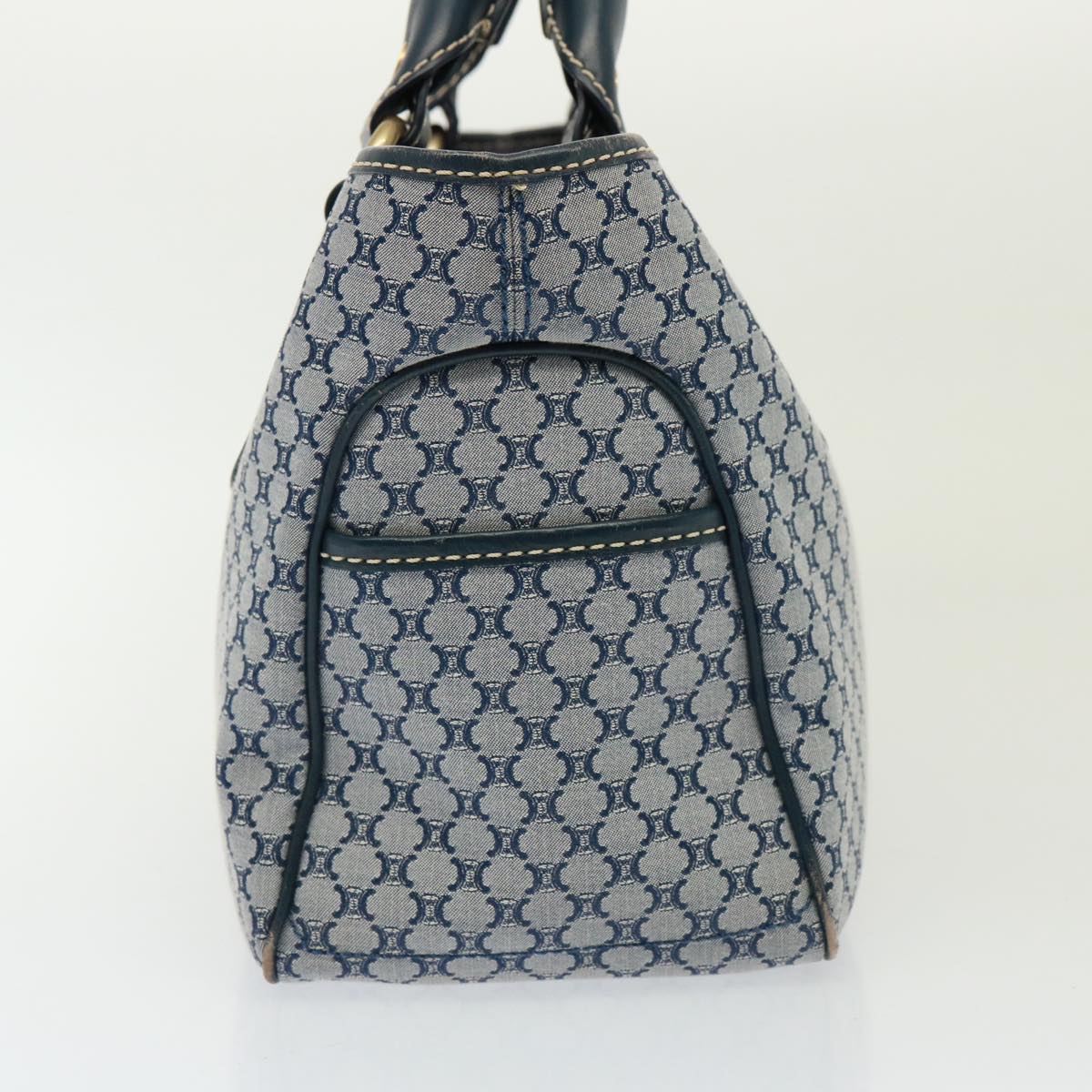 Luxury CELINE Macadam Canvas Hand Bag Navy 77737