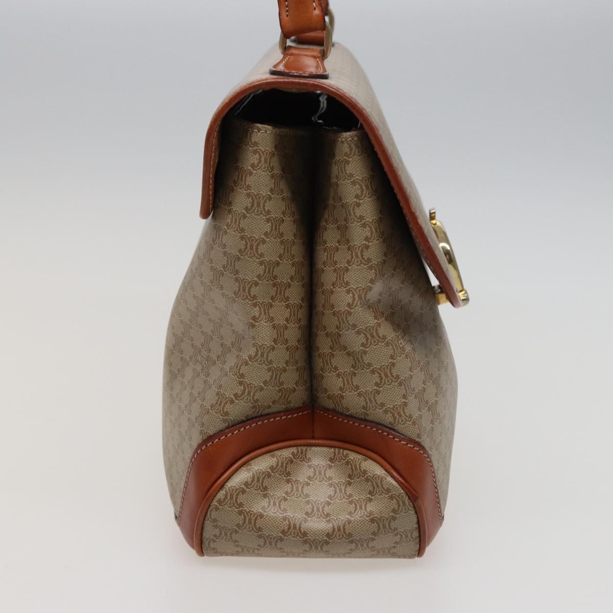 Luxury CELINE Macadam Canvas Hand Bag Beige 78226