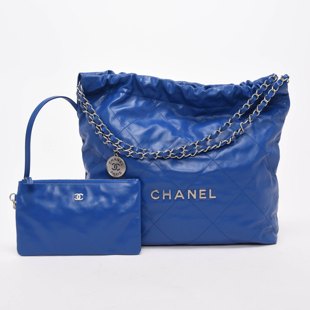 Chanel Royal Blue Shiny Calfskin Small Handbag - Rovelle Bags