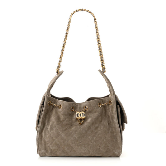Chanel Suede Quilted Small Chanel 25 Handbag - Rovelle Bags
