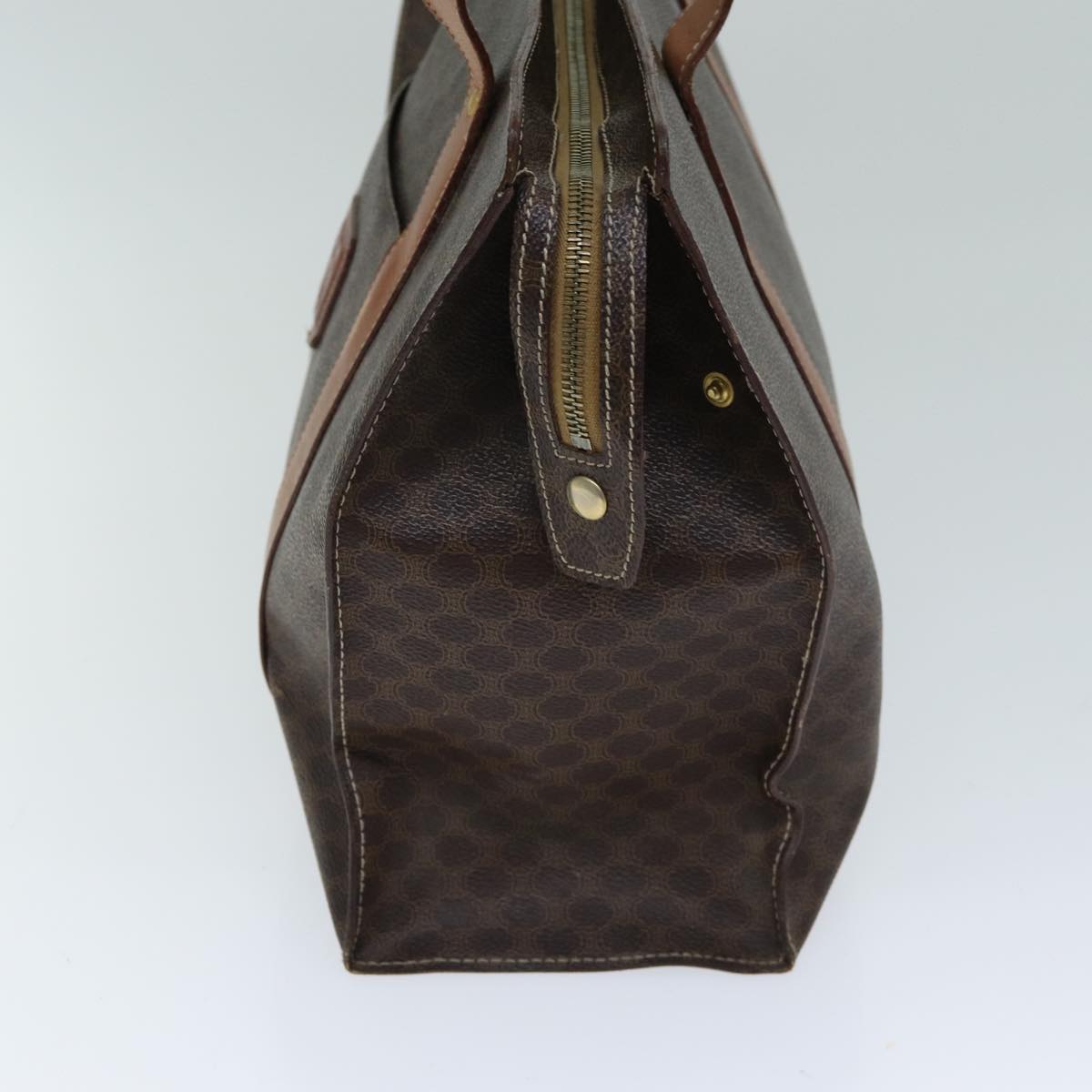 Luxury CELINE Macadam Canvas Shoulder Bag PVC Leather Brown 79543