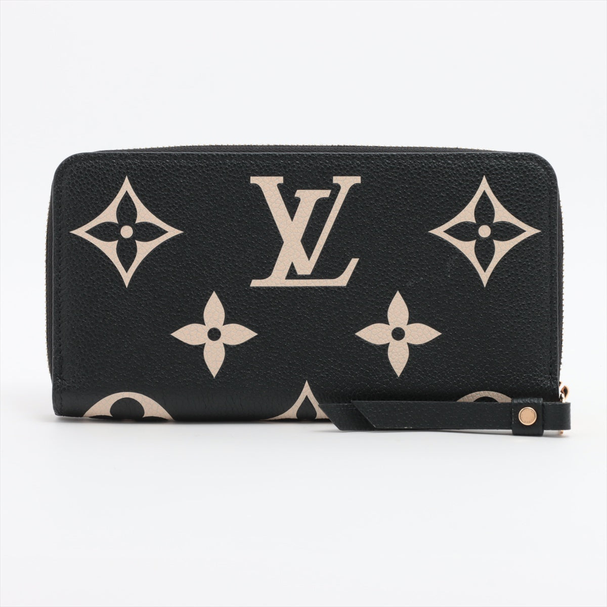 Louis Vuitton Bi-Color Monogram Amplant Wallet M80481 NoirCreme Round Zip Wallet