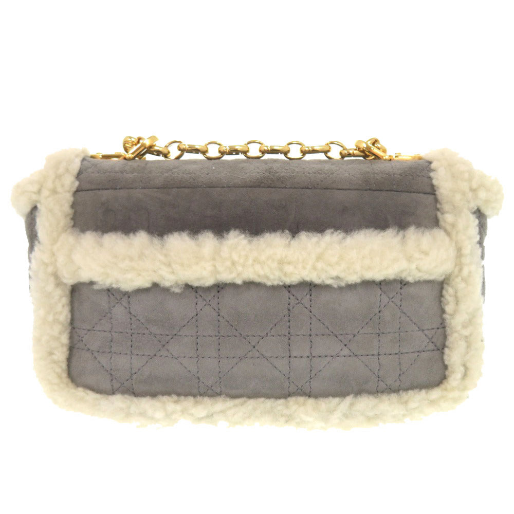 Christian Dior Shoulder Bag Mouton, Suede gray ChainShoulder Bag caro Women
