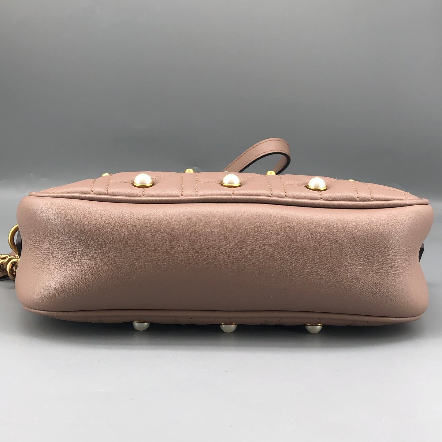 Gucci Dirty Pink Quilted Pearl GG Camera Crossbody Bag