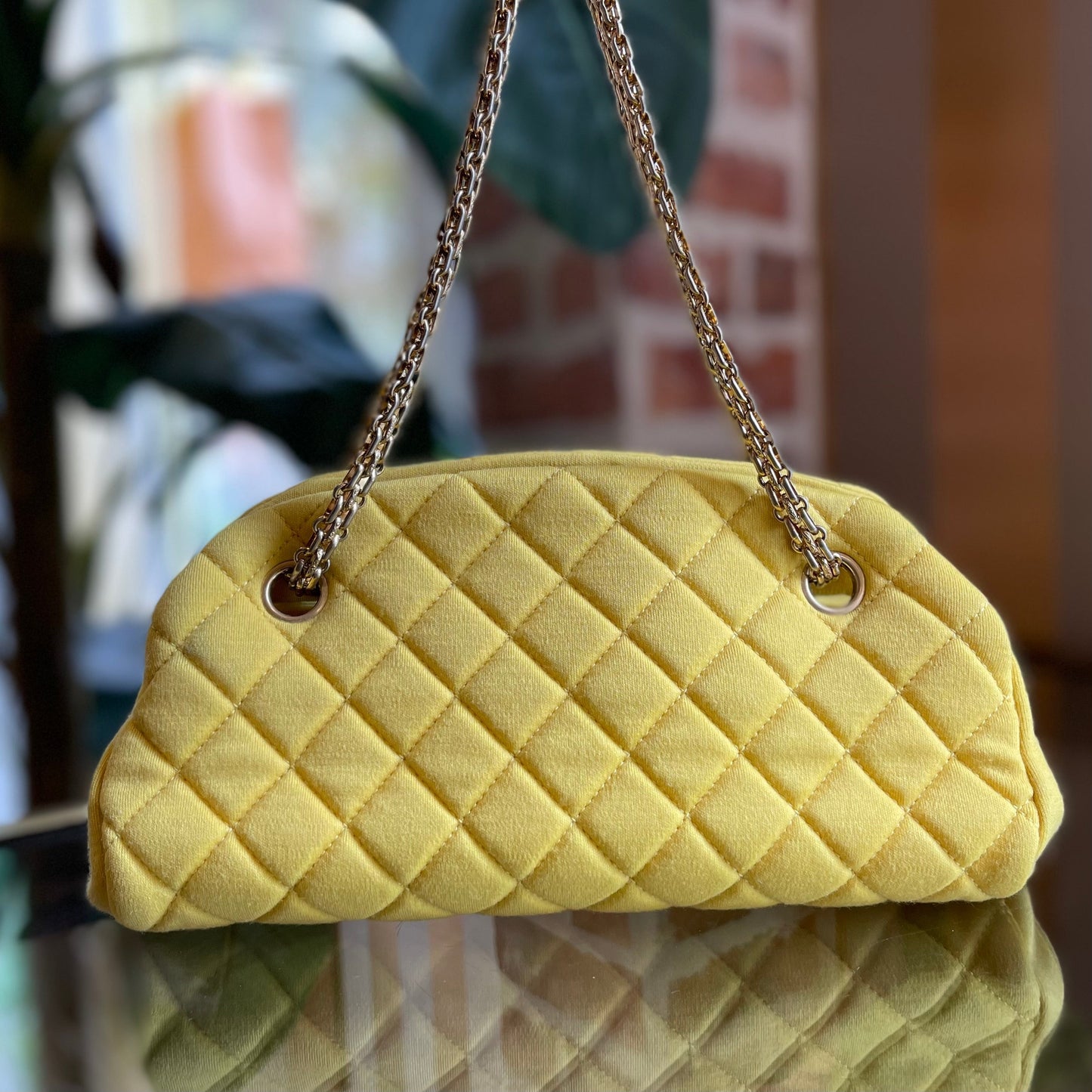 Chanel Yellow Quilted Jersey Handbag - Rovelle Bags