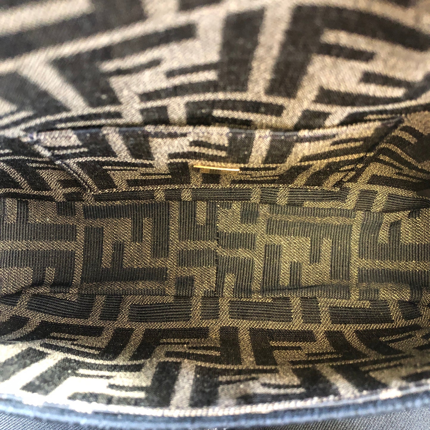 Fendi FF Zucca Baguette Mini Chain Bag Tobacco