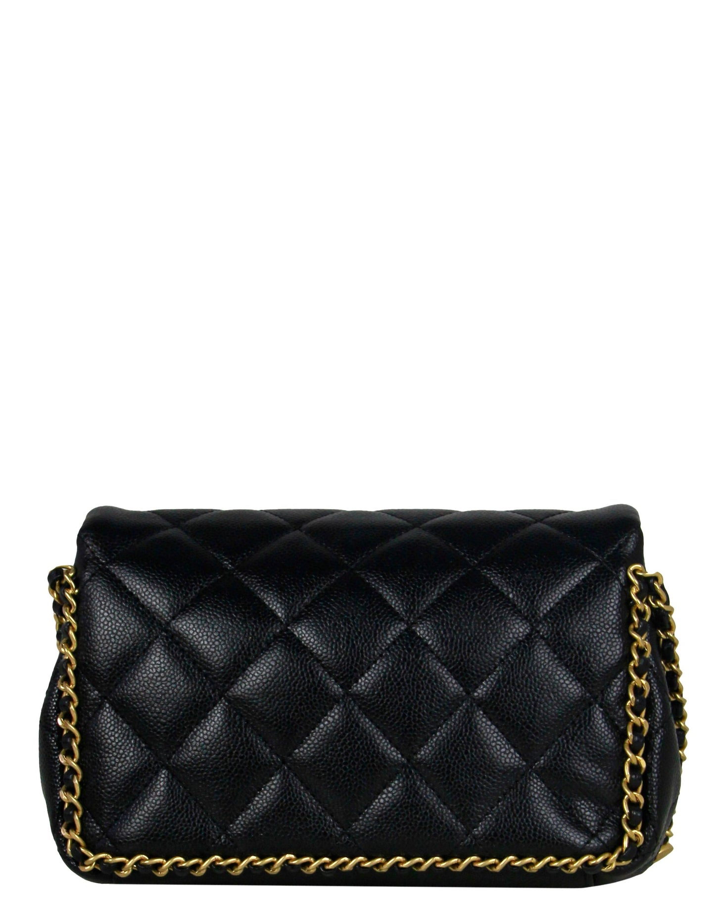 Chanel 2022 Black Caviar Quilted Chain Flap Bag - Rovelle Bags