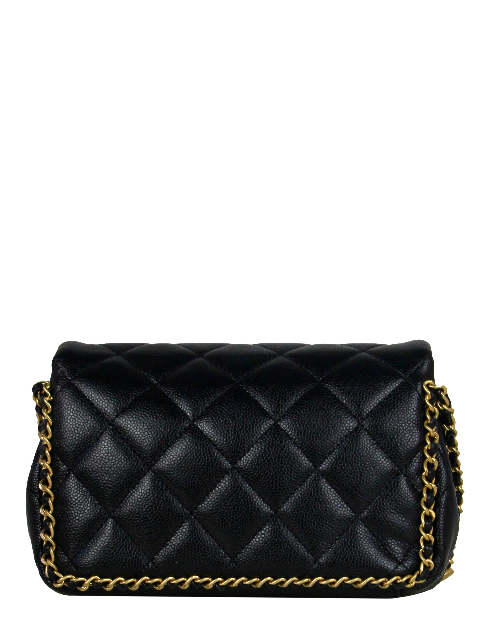Chanel 2022 Black Caviar Quilted Chain Flap Bag - Rovelle Bags