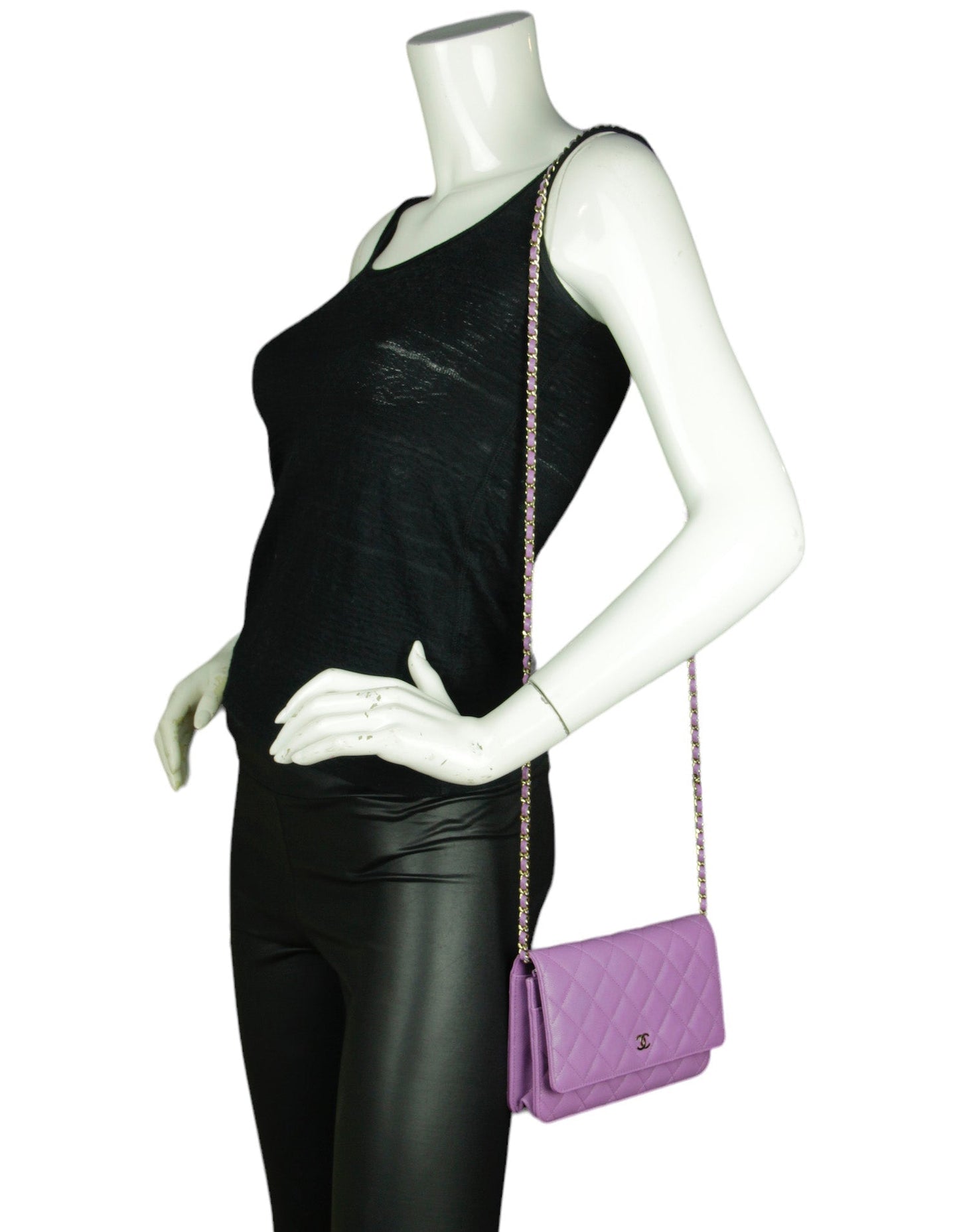 Chanel 2022 Purple Quilted Caviar Leather Crossbody Bag - Rovelle Bags
